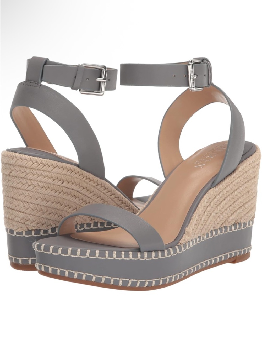 Lauren Ralph Lauren Hilarie Blue / Gray Espadrille Wedge Sandals